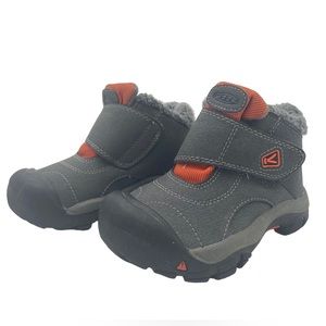 Keen Kootenay Toddler Sz 9 Waterproof Ankle Snow Boots Gray Orange